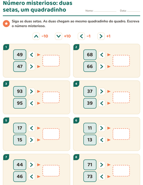 Pré-visualização da ficha de Peças do quadro numérico para 2º ano do ensino fundamental