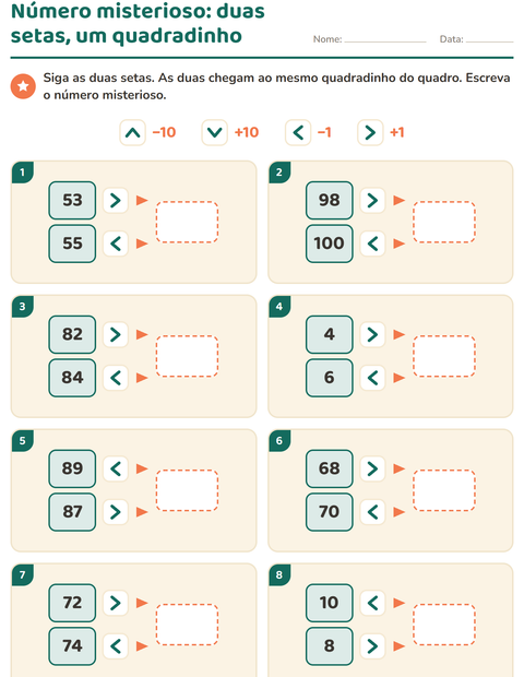 Pré-visualização da ficha de Peças do quadro numérico para 2º ano do ensino fundamental