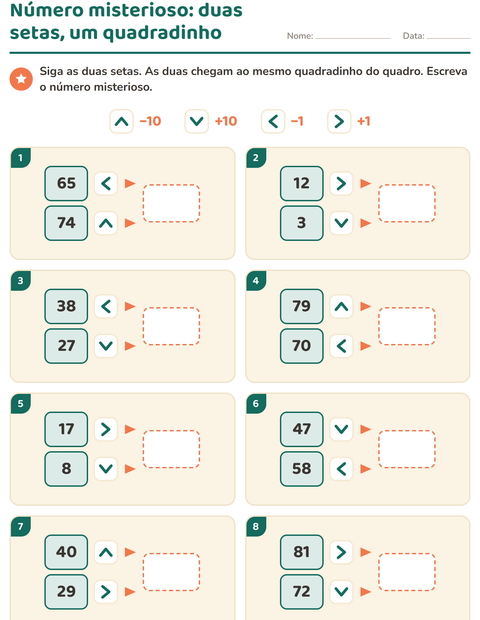 Pré-visualização da ficha de Peças do quadro numérico para 2º ano do ensino fundamental