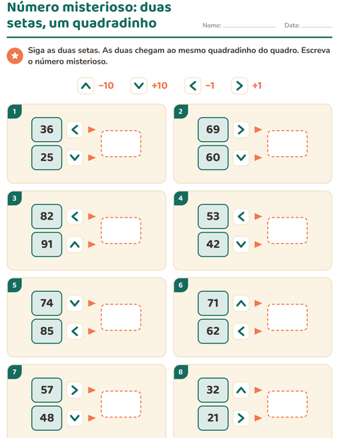 Pré-visualização da ficha de Peças do quadro numérico para 2º ano do ensino fundamental