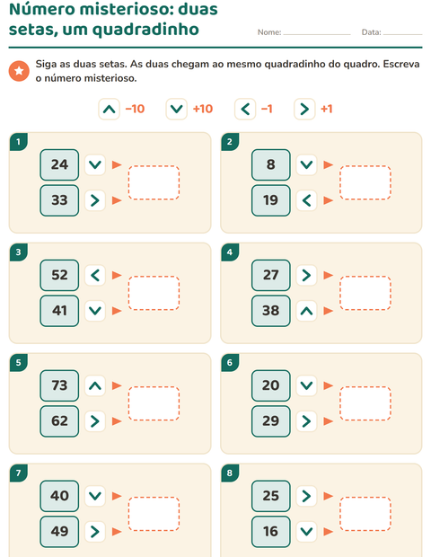 Pré-visualização da ficha de Peças do quadro numérico para 2º ano do ensino fundamental