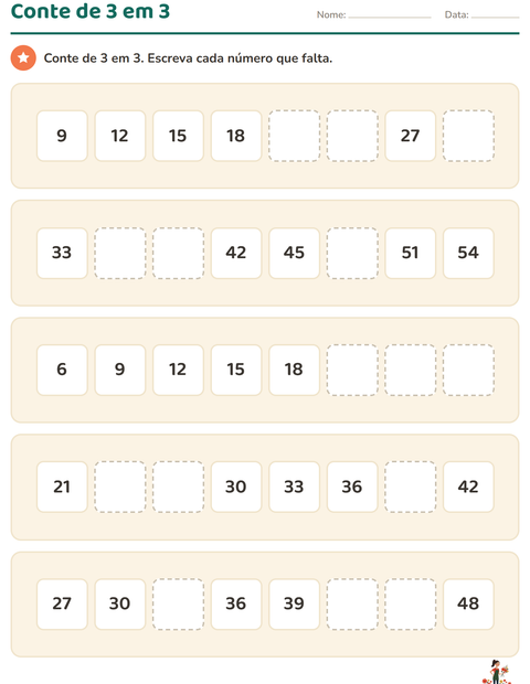 Pré-visualização da ficha de Quadro numérico com Profissões para 2º ano do ensino fundamental