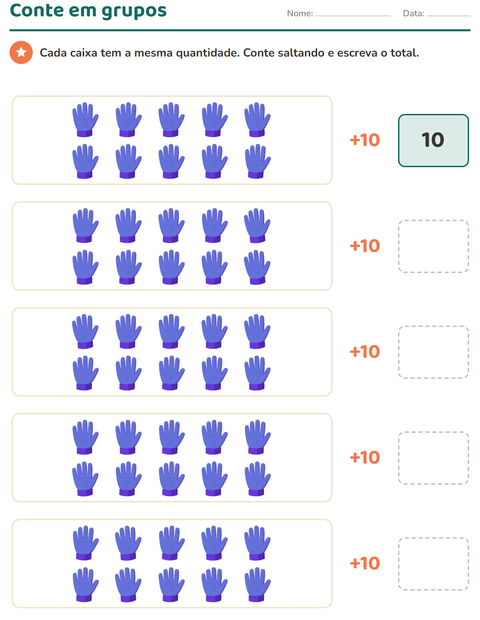 Pré-visualização da ficha de Quadro numérico com Roupas para 1º ano do ensino fundamental