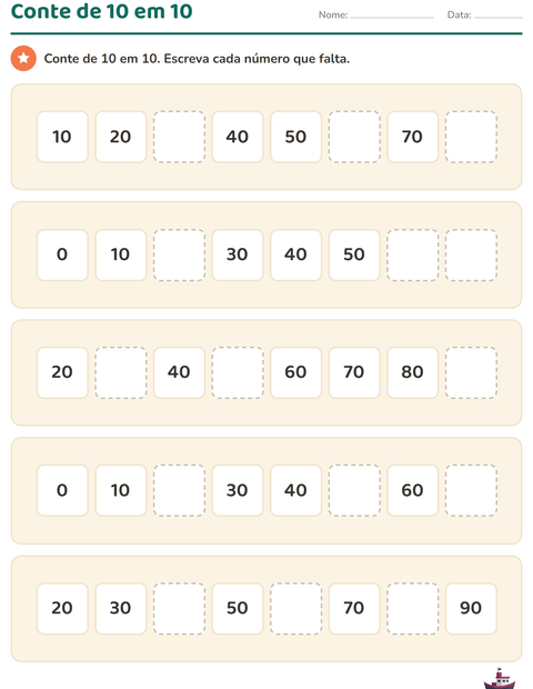 Pré-visualização da ficha de Quadro numérico com Veículos para 1º ano do ensino fundamental