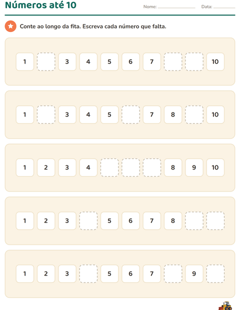 Pré-visualização da ficha de Quadro numérico com Veículos para Educação infantil (pré-escola, 5-7 anos)