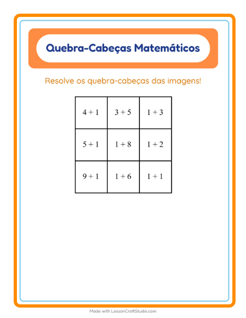 Pré-visualização da ficha de Quebra-cabeça Matemático com Coisas que voam para 1º ano do ensino fundamental