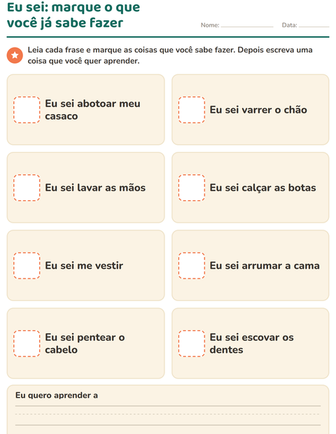 Pré-visualização da ficha de Quem sou eu para Educação infantil (pré-escola, 5-7 anos)