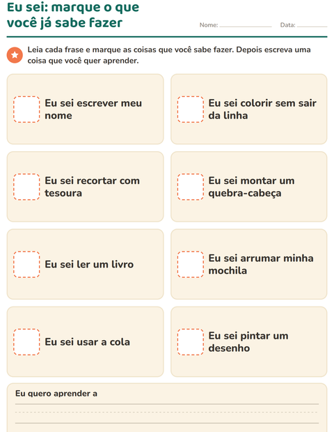 Pré-visualização da ficha de Quem sou eu para Educação infantil (pré-escola, 5-7 anos)