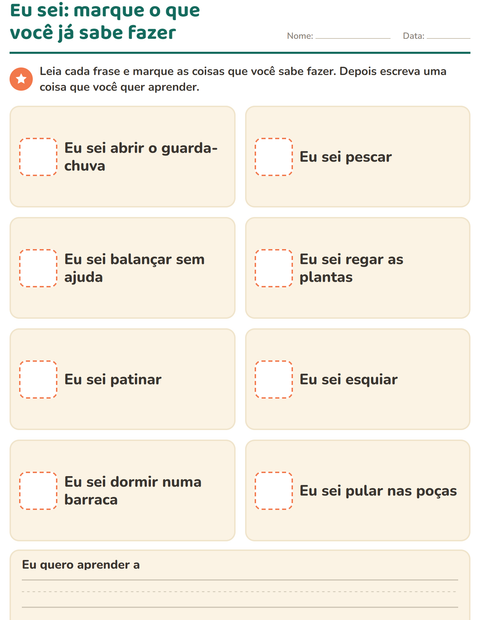 Pré-visualização da ficha de Quem sou eu para Educação infantil (pré-escola, 5-7 anos)