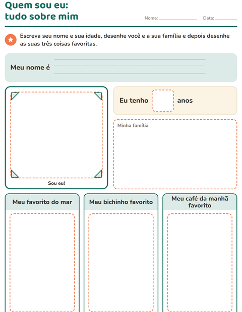 Pré-visualização da ficha de Quem sou eu para Educação infantil (pré-escola, 5-7 anos)