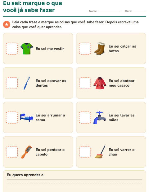 Pré-visualização da ficha de Quem sou eu para Educação infantil (pré-escola, 5-7 anos)