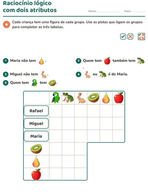 Pré-visualização da ficha de Raciocínio lógico com Animais de estimação para 3º ano do ensino fundamental