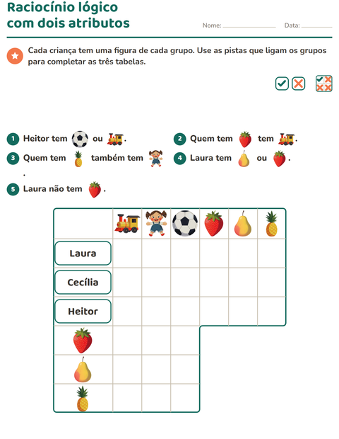 Pré-visualização da ficha de Raciocínio lógico com Brinquedos para 3º ano do ensino fundamental