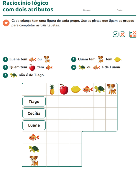 Pré-visualização da ficha de Raciocínio lógico com Frutas para 3º ano do ensino fundamental