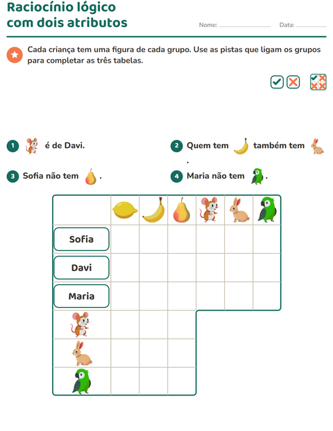 Pré-visualização da ficha de Raciocínio lógico com Frutas para 3º ano do ensino fundamental