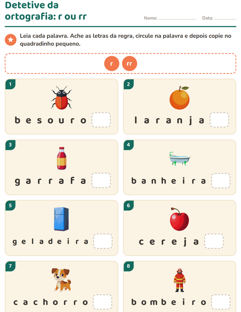 Pré-visualização da ficha de Regras de ortografia para 2º ano do ensino fundamental