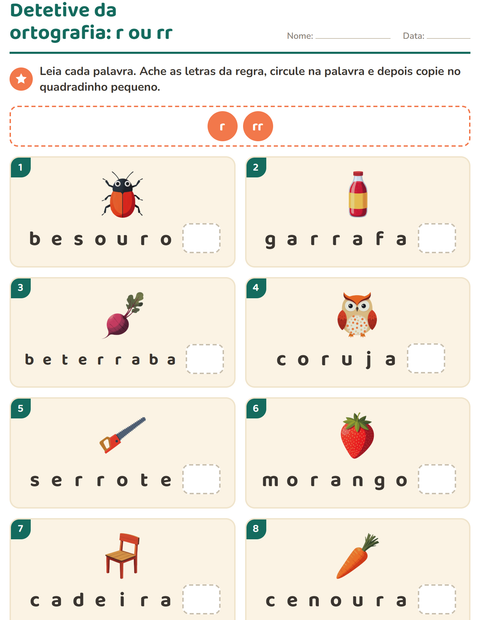 Pré-visualização da ficha de Regras de ortografia para 2º ano do ensino fundamental