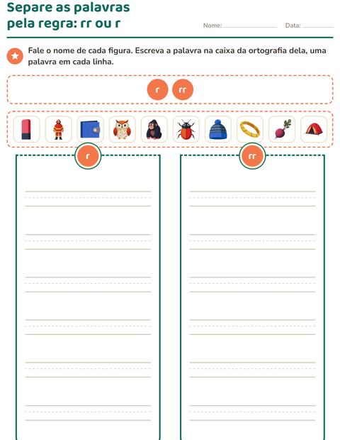 Pré-visualização da ficha de Regras de ortografia para 2º ano do ensino fundamental