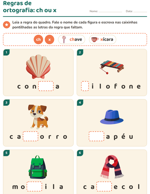 Pré-visualização da ficha de Regras de ortografia para 2º ano do ensino fundamental
