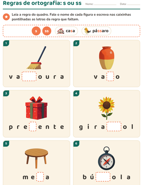 Pré-visualização da ficha de Regras de ortografia para 2º ano do ensino fundamental