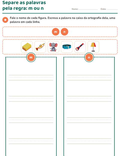Pré-visualização da ficha de Regras de ortografia para 2º ano do ensino fundamental