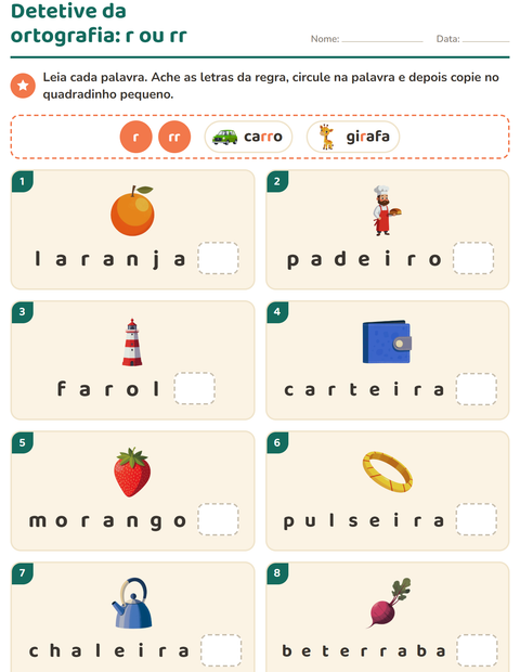 Pré-visualização da ficha de Regras de ortografia para 2º ano do ensino fundamental