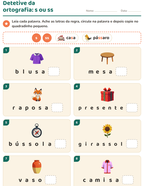 Pré-visualização da ficha de Regras de ortografia para 2º ano do ensino fundamental