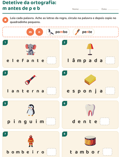 Pré-visualização da ficha de Regras de ortografia para 2º ano do ensino fundamental