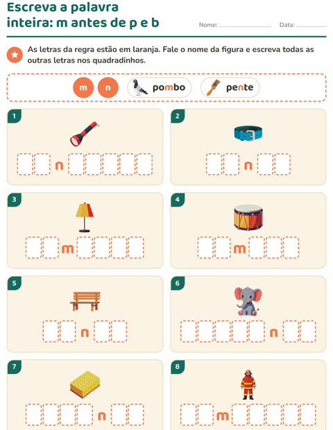 Pré-visualização da ficha de Regras de ortografia para 2º ano do ensino fundamental