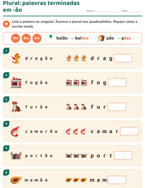 Pré-visualização da ficha de Regras de ortografia para 2º ano do ensino fundamental