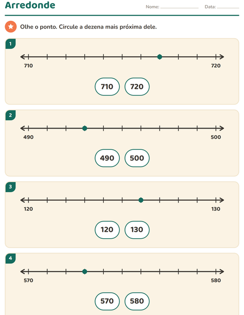 Pré-visualização da ficha de Reta numérica para 2º ano do ensino fundamental