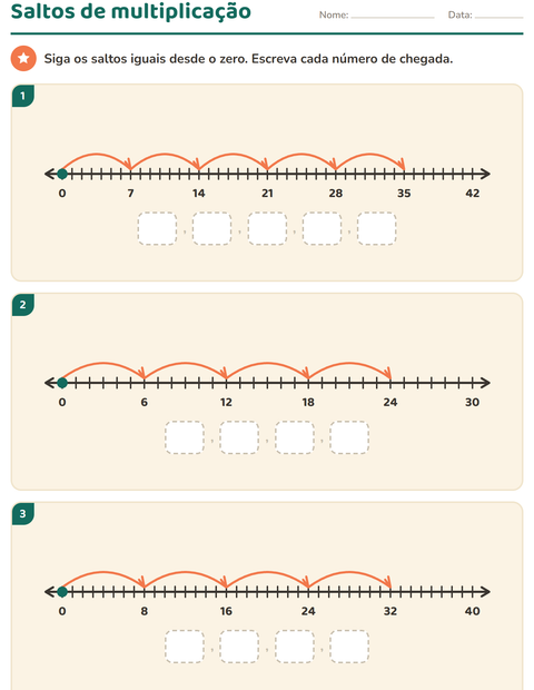 Pré-visualização da ficha de Reta numérica para 3º ano do ensino fundamental
