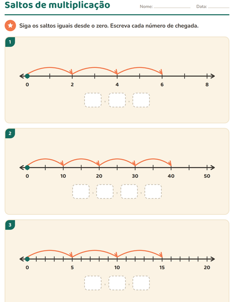 Pré-visualização da ficha de Reta numérica para 3º ano do ensino fundamental
