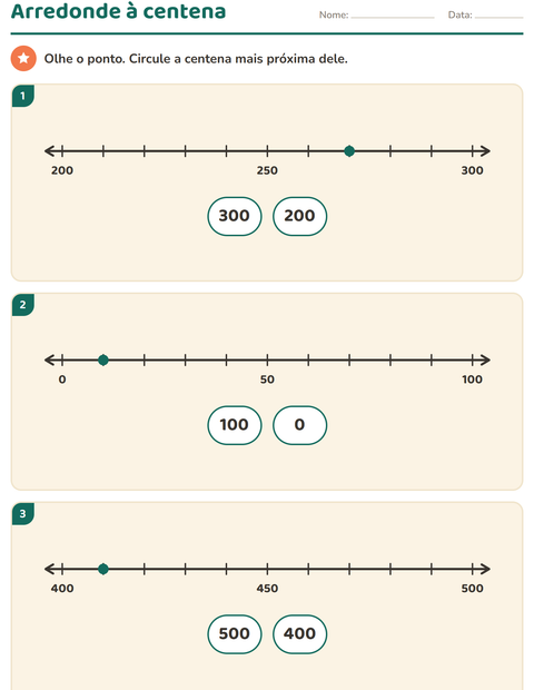 Pré-visualização da ficha de Reta numérica para 3º ano do ensino fundamental