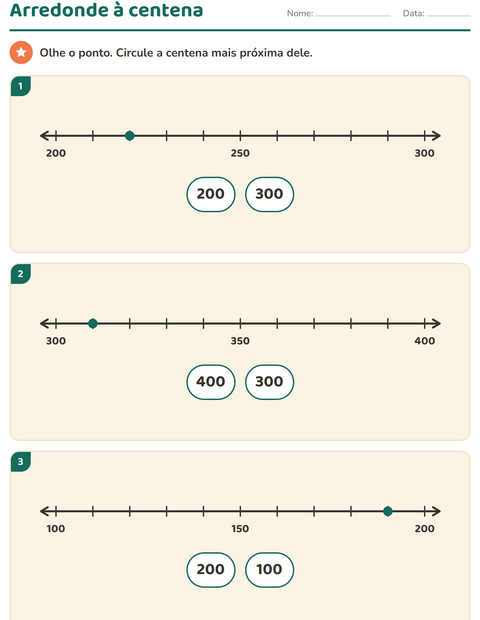 Pré-visualização da ficha de Reta numérica para 3º ano do ensino fundamental