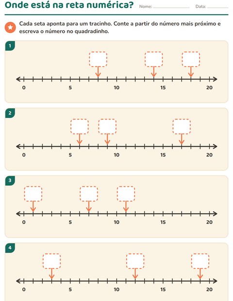 Reta numérica até 20: que número a seta aponta?