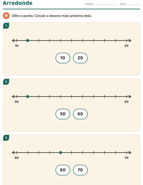 Pré-visualização da ficha de Reta numérica para 2º ano do ensino fundamental