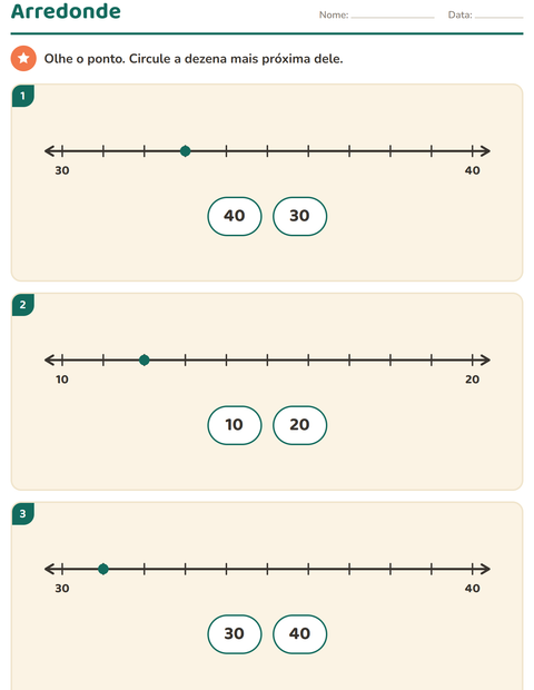 Pré-visualização da ficha de Reta numérica para 2º ano do ensino fundamental
