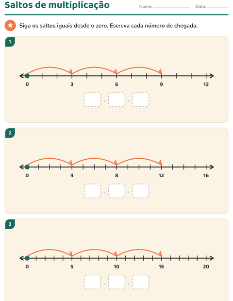 Pré-visualização da ficha de Reta numérica para 3º ano do ensino fundamental