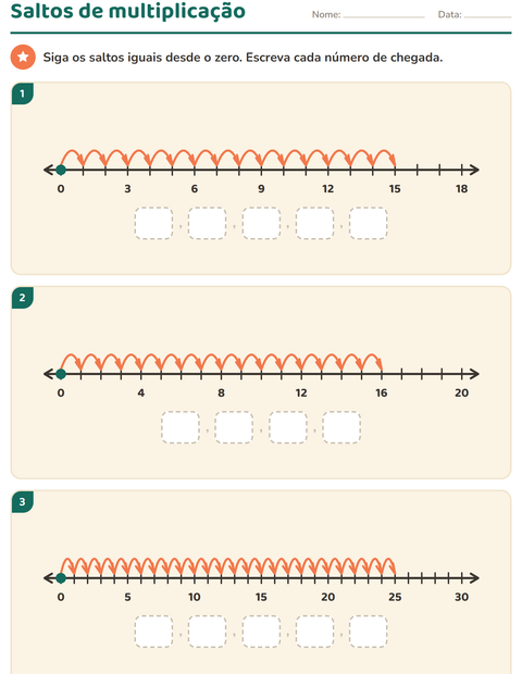 Pré-visualização da ficha de Reta numérica para 3º ano do ensino fundamental