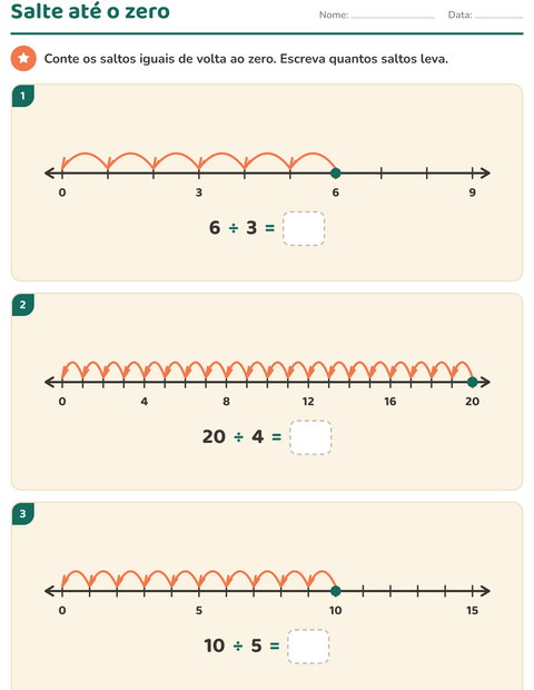 Pré-visualização da ficha de Reta numérica para 3º ano do ensino fundamental