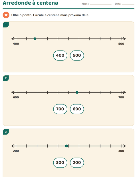Pré-visualização da ficha de Reta numérica para 3º ano do ensino fundamental