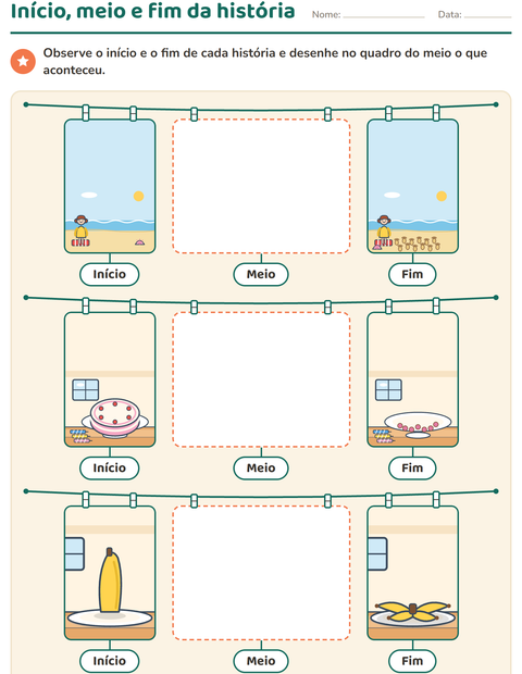 Pré-visualização da ficha de Sequência de fatos para 1º ano do ensino fundamental