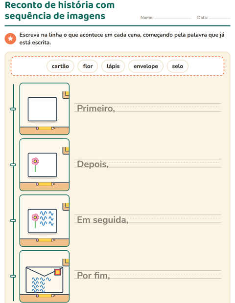 Pré-visualização da ficha de Sequência de fatos para 2º ano do ensino fundamental