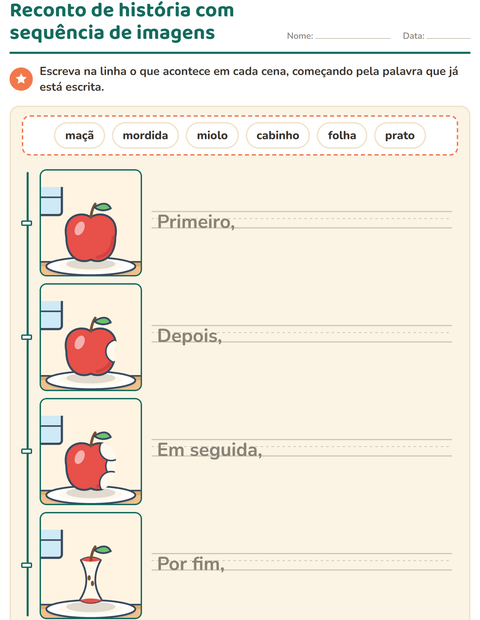 Pré-visualização da ficha de Sequência de fatos para 2º ano do ensino fundamental