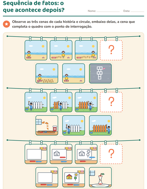 Sequência de fatos: o que acontece depois?
