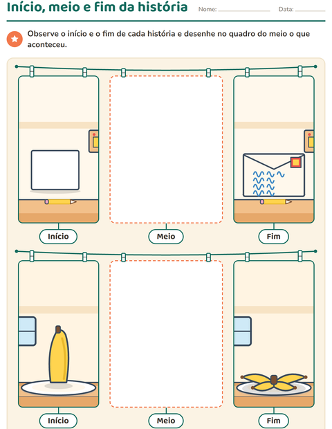 Pré-visualização da ficha de Sequência de fatos para 1º ano do ensino fundamental