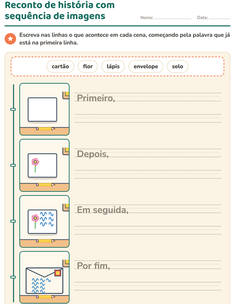 Pré-visualização da ficha de Sequência de fatos para 2º ano do ensino fundamental