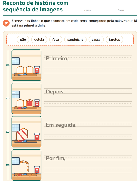 Pré-visualização da ficha de Sequência de fatos para 2º ano do ensino fundamental