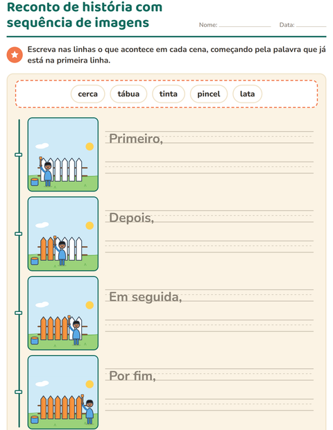 Prévia: Reconto de história com sequência de imagens